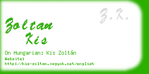 zoltan kis business card